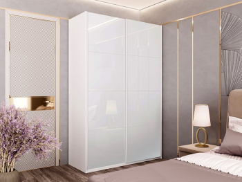 Шкаф Top Line с доводчиком 150х66х236 (Белый капри, Белый глянец МДФ)