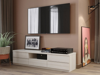 ТВ-тумба Вента 180х45х41 (Белый шпон дуба, Белый шпон дуба ЛДСП) ТВ-тумба Вента 180х45х41 (Белый шпон дуба, Белый шпон дуба ЛДСП)