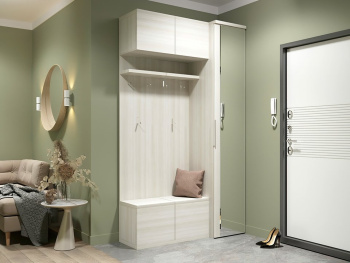 Комплект прихожей с пеналом со штангой белый Комплект прихожей с пеналом со штангой белый