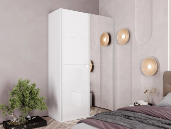 Шкаф Top Line с доводчиком 150х66х236 (Белый капри, Белый глянец МДФ)