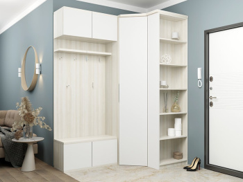 Комплект прихожей с угловым шкафом белый Комплект прихожей с угловым шкафом белый