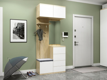 Комплект прихожей с ящиками белый Комплект прихожей с ящиками белый