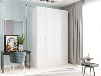 Шкаф Wing Line 150х60х236 (Белый капри, Белый глянец МДФ)