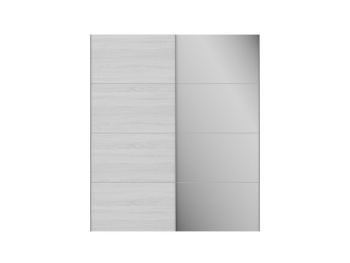 Фасад 200 см (зеркальный + глухой) Белый шпон дуба + зеркало Фасад 200 см (зеркальный + глухой) Белый шпон дуба + зеркало