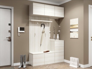 Комплект прихожей с зеркалом и ящиками белый Комплект прихожей с зеркалом и ящиками белый