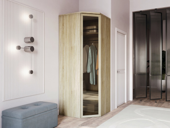 Шкаф Угловой 93х93х236 (Дуб сонома, Дуб сонома ЛДСП) Шкаф Угловой 93х93х236 (Дуб сонома, Дуб сонома ЛДСП)