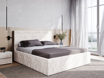 Кровать Милана с подъёмным механизмом молочная 140х200