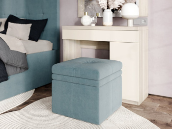 Пуф с подъемным механизмом бирюзовый