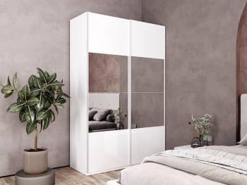 Шкаф Top Line с доводчиком 150х66х236 (Белый капри, Белый глянец МДФ)