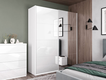 Шкаф Top Line с доводчиком 200х66х236 (Белый капри, Белый глянец МДФ)