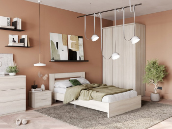 Кровать Сунна белый шпон дуба 120х200