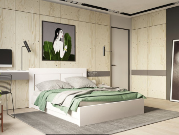 Кровать Фрия с подъёмным механизмом белая 140х200