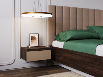 Тумба Вента 45х35х20 подвесная (Дуб шоколад, Латте матовый МДФ)