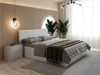 Кровать Милана укороченная белая 160х200