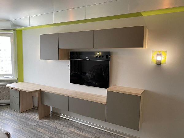 Гостиная навесная с рабочим местом