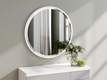 Зеркало круглое белое