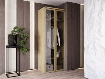 Шкаф Распашной 90х65х236 со штангой (Дуб сонома, Дуб сонома ЛДСП) Шкаф Распашной 90х65х236 со штангой (Дуб сонома, Дуб сонома ЛДСП)