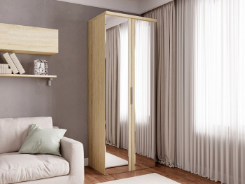 Шкаф Распашной 90х60х236 со штангой (Дуб сонома, Дуб сонома ЛДСП)